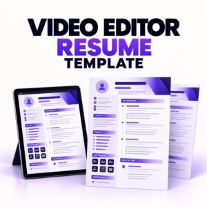 Video Editor Resume Template product mockup